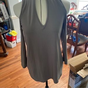 Lime and Chili brown cold shoulder top